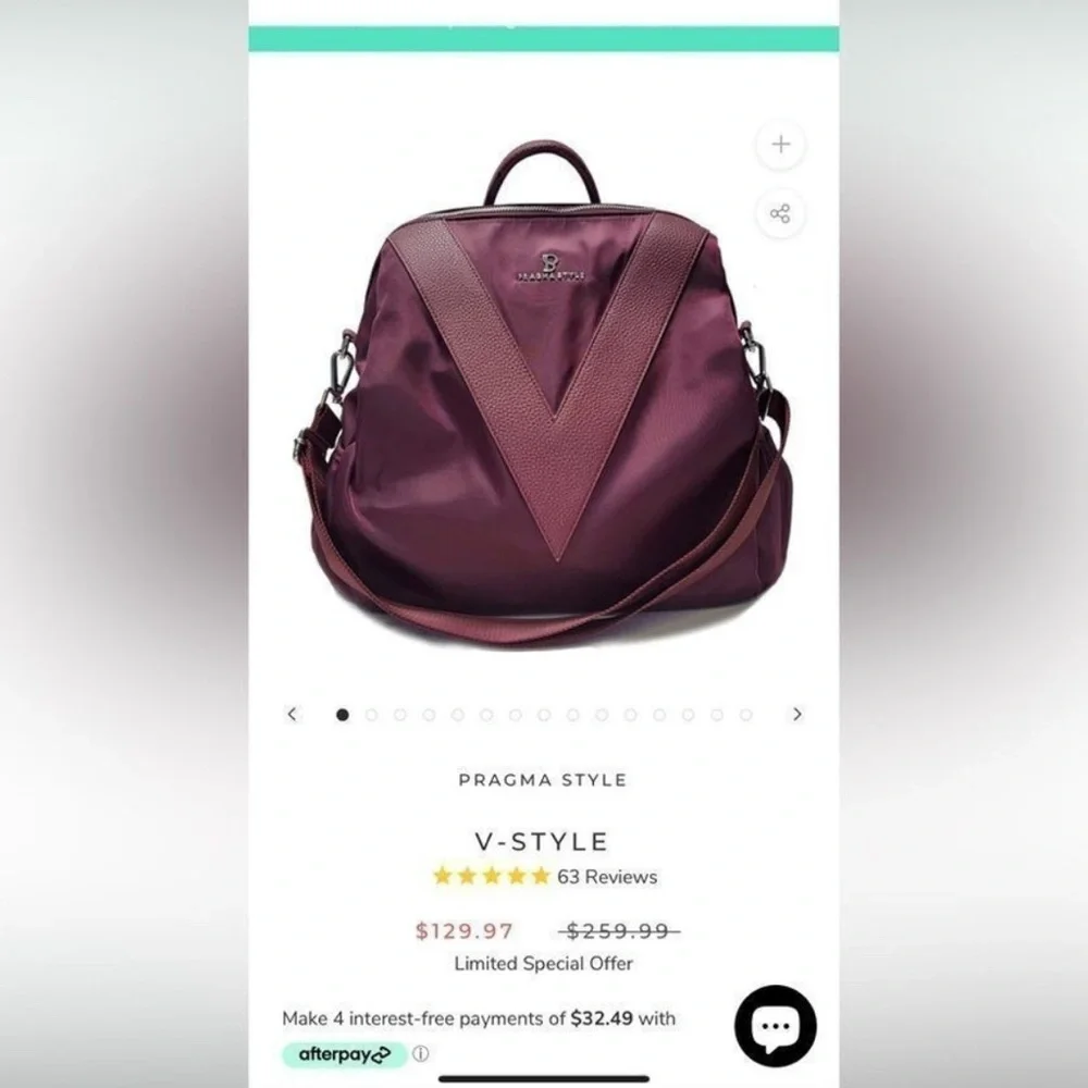 Purple Geometric Backpack with V-Panel Design